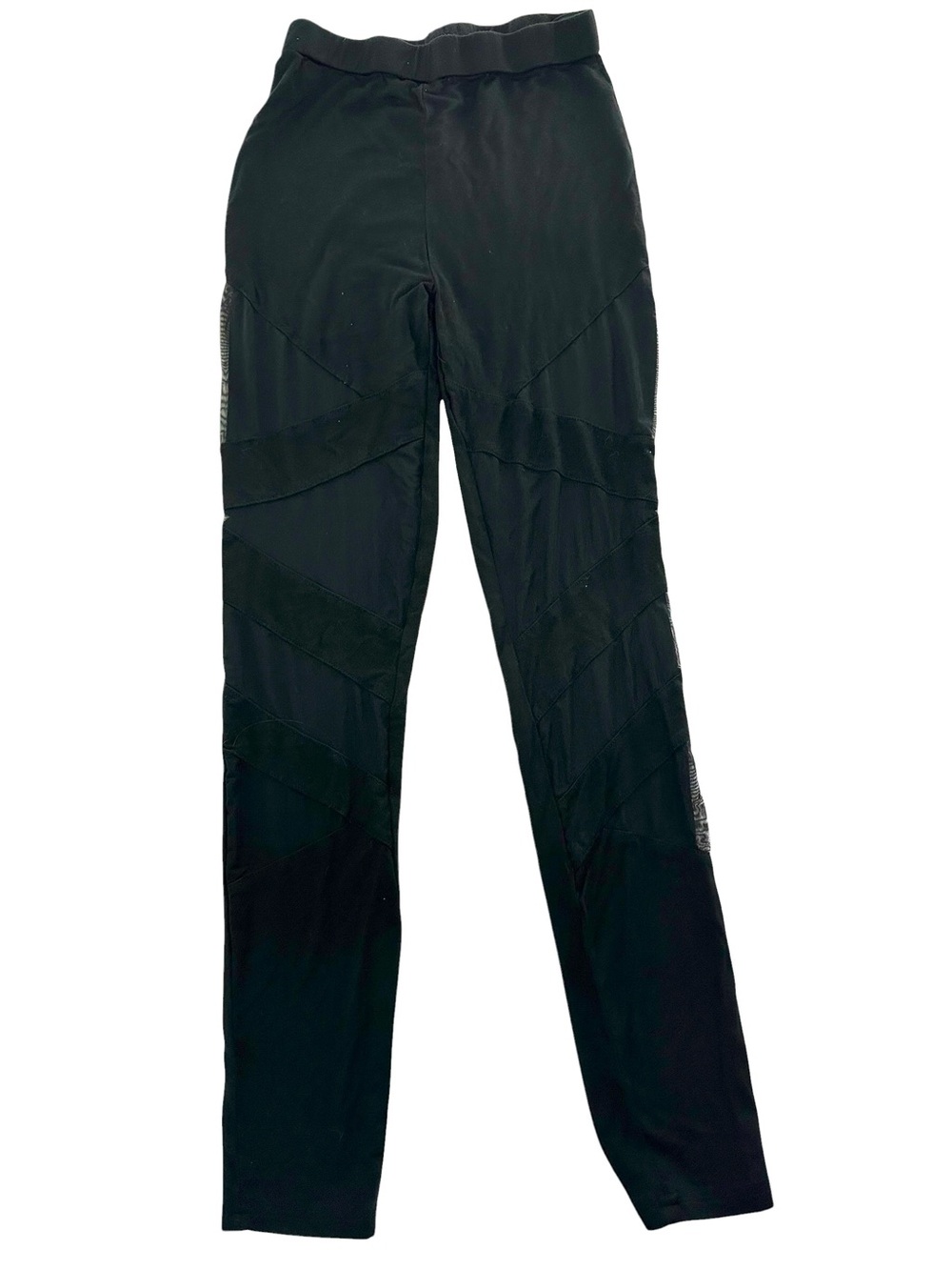 Black Cutout Mesh Detail Leggings / Small / Goth Whimsigoth Sheer Fairy Emo